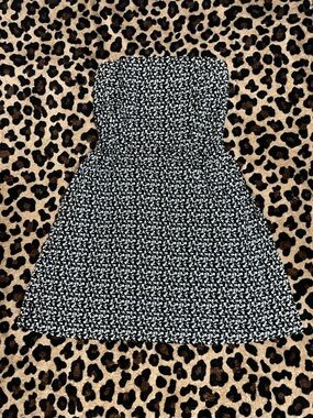 Mudd Black and White Strapless Floral Skater Dress